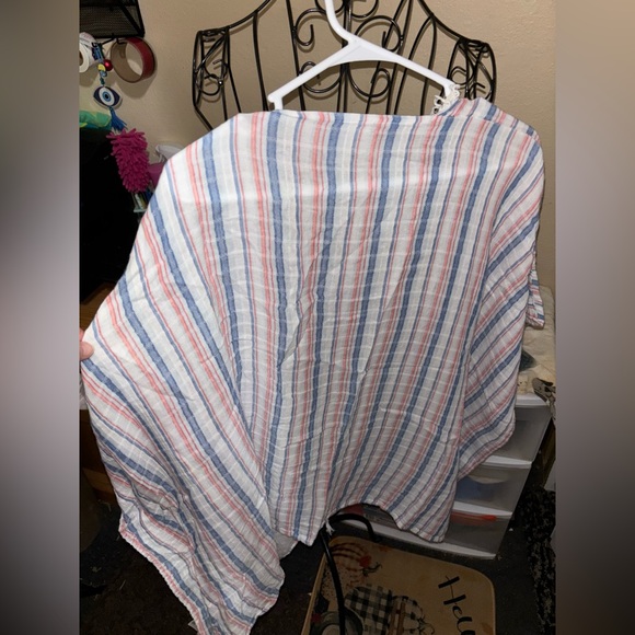 True craft striped kimono..size s/m..fringe on both sides..open front..draped sl - Picture 5 of 5